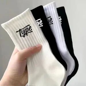 Mid-Calf Men’s Anti-Bacterial Socks Japanese Style Deodorant Sweat-Absorbent Casual Sports Spring Summer Long Stockings