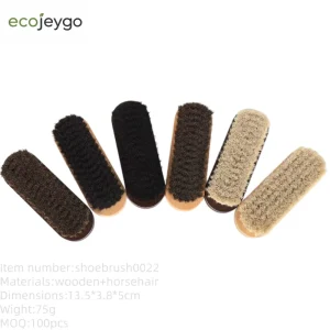 Mini Portable Horsehair Shoe Brush Beech Wood Handle Sneaker Cleaning Brush Leather Shoe Care Brush Shoe Cleaning Tool