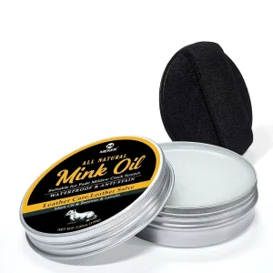 Mink Oil Leather Conditioner & Cleaner 3.52 oz & 100g All Natural Waterproof Soften Restore Shoes & Boots White