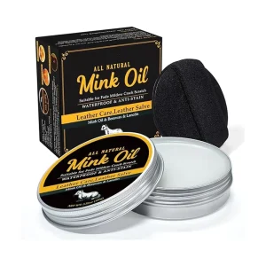 Mink Oil for Leather Boots Leather Conditioner and Cleaner 3.52 Oz All Natural Waterproof Soften and Restore Shoes