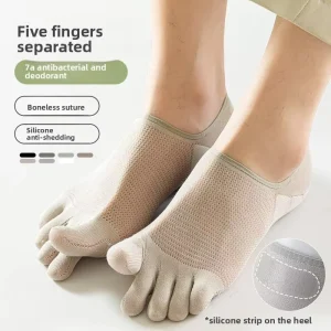 Modal Socks Five Finger Ultra Thin Sweat absorbing Antibacterial Deodorant Toe Separated Half Invisible Ankle Socks