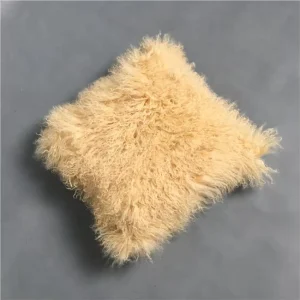 Mongolian Lamb Fur Cushions Long Curly