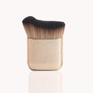Ms.Miau Gold Matte Vegan Synthetic Hair Smudge Brush High Heel Shape Body and Foundation Concealer Face and Legs Tanning Tool