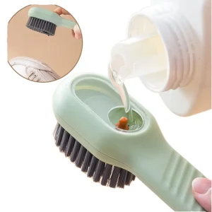 Multi Function Plastic Shoe Brush and Polisher Tool with Refillable Reservoir for Shoe Cleaning