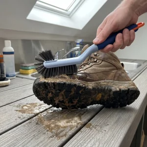 Multi Functional Long Handle Shoe Brush with Soft Bristles Non Damaging PP Material Multi Sided Shoe Cleaning Brush
