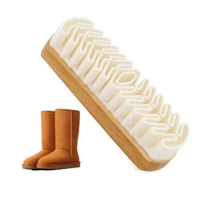 Multi Functional Soft Rubber Crepe Wooden Nubuck Shoe Brush and Suede Brush for Cleaning