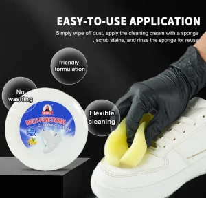 Multi Purpose Cleaning Cream Cleaner for Leather Goods Leather White Sneakers and Leather Sofas Stain Removal & Maintenance