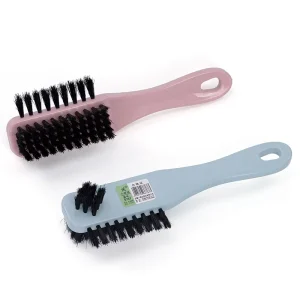 Multi Purpose Soft Bristled Cleaning Brush PBT Bristles Long Handle Shoe Polisher for Gentle Cleaning