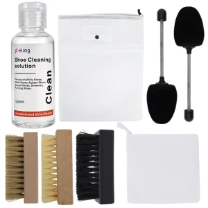 Multi Shoe Brush Hard Soft Medium Brushes Towel Sneaker Laundry Bag for Leather Canvas Suede Shoe Cleaner
