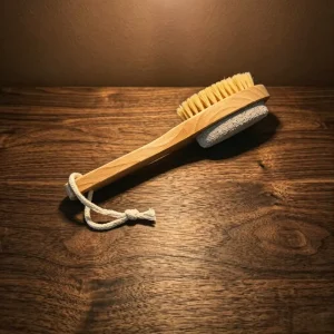 Multi Use Beech Wood Foot Brush 19.5×4.7×4.5cm Dual Sided Foot Scrub Brush For Foot Cleaning And Exfoliating