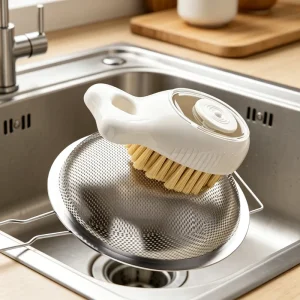 Multi function Liquid Adding Shoe Brush Pressing Liquid Tool Plastic Manual for Shoes and Kitchen Cleaning