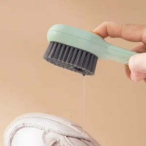 Multi-function Manual Press Cleaning Shoe Brush Soft Sweater Cleaning Brush Long Handle Liquid Shoe Brush