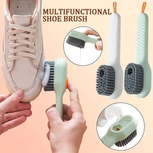 Multi functional Liquid Filling Shoe Cleaning Brush with Soft Nylon Bristles Eco Friendly Handheld Design for Home Use