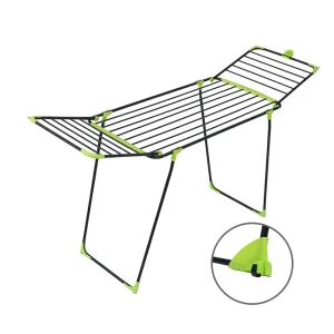 Multifunctional Foldable Metal Clothes Dryer Steel Wing Shape Free Standing Laundry Drying Rack for Bathroom Storage