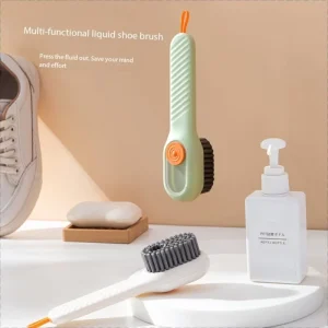 Multifunctional Liquid Dispensing Shoe Brush Household Presstype Dispensing Shoe Press Type Soft Bristle Clothing Cleaning Brush