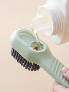 Multifunctional Liquid Shoe Cleaning Brush Push Type Soap Dispensing Scrubber for Shoes Clothes Kitchen Cleaning