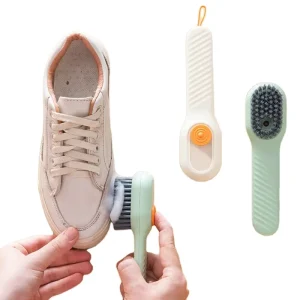Multifunctional Long Handle Soft Bristle Shoes and Clothes Brush with Plastic Handle Liquid Adding Cleaning Tool