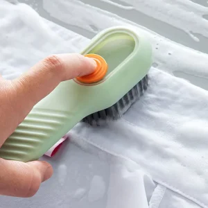 Multifunctional Shoe Brush Automatic Liquid Discharge Smooth Handle OEM Soft Bristled Laundry Clothing Soap Dispensing Brush