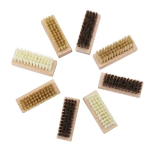Multifunctional Square Beechwood Cleaning Brush with PP Nylon Horsehair and Pig Bristles for All Shoe Types