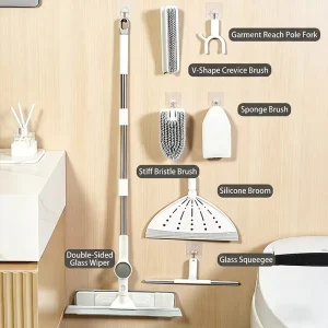 Multifunctional Versatile Household V Shape Bathroom Floor Corner Crevice Cleaning Brush Tools Kit Set With Attachments 7 In 1