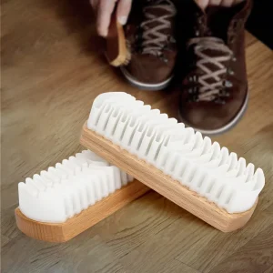 Multifunctional Wooden Shoes Cleaning Brush Custom Logo Soft TPR Sneaker Shoe Brush for Cleaning