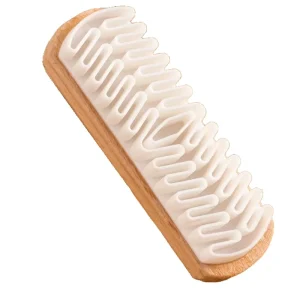 Multipurpose Suede Leather Shoe Care Brush with Wooden Handle and Rubber Tip for Effective Cleaning Maintenance Custom Logo