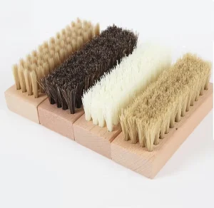 Natural Beech Wooden Handle Cover Black Handle White Yellow Hair Sneaker Cleaning Brush