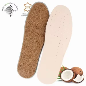 Natural Coconut Cowhide Leather Deodorant Breathable Shock Absorption Natural Coir Leather Insoles