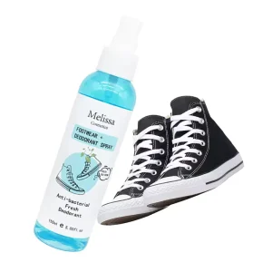 Natural Deodorizing Sneaker Socks White Aluminum-Free Odor Eliminator Spray Fragrant Antiperspirant for Shoes