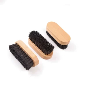 Natural Horsehair Brush Shoe Polish Brush for Cleaning Polishing Leather Shoes