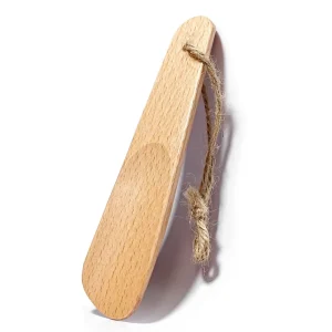 Natural Mini Wooden Shoe Horn Portable Mini Shoehorn Shoe Helper with Hanging Rope for Men Women Children