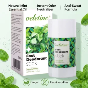 Natural Mint Foot Deodorant Stick for Smelly Feet Anti Sweat Odor Eliminator 24H Protection Refreshing Foot Care Private Label