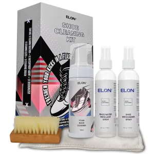 Natural Shoe Cleaner Waterproof Deodorizer Spray Shoe Cleaning Kit Sneaker Care Kit with Microfiber Cloth and Brush