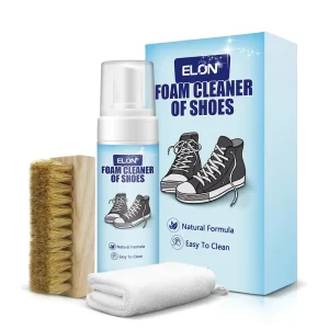 Natural Sneaker Cleaner Kit 150ml Alcohol Free Eco Friendly Neutral Formula Liquid Wood Handle Brush for Fabric Shoes