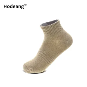 Natural Undyed Linen Cotton Ankle Socks Antibacterial Deodorant Breathable Sports Socks
