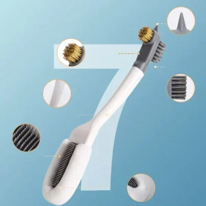 New Arrival Multifunctional Soft Bristle Plastic Shoe Brush Household Long handle Multi effect Brush Cleaner With Three Heads