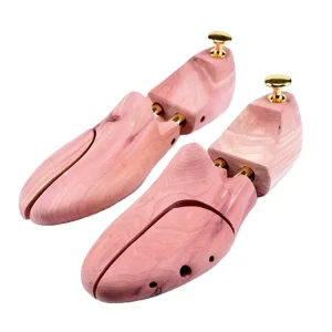 New Design Cedar Wooden Shoe Tree OEM Adjustable Double Tube Spring Stretcher for Sneakers and Leather Shoes