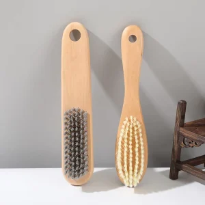Newest Pig Hair Sneaker Cleaner Brushes PP Bristles Dance Shoe Cleaning Brushes Solid Wooden Boots Leather Shoe Brushes