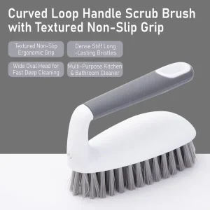 Non-slip Handle Floor Scrub Brush Laundry Brush with Long Hole Shoes Brush Hard Bristles Bathroom Scrubber for Cleaning Room