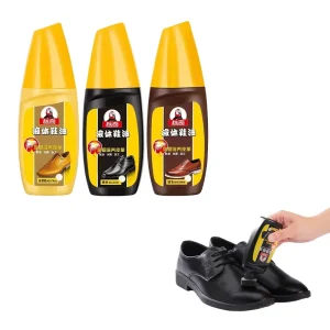 Nourishing Liquid Shoe Polish Black Color Instant Shine Leather Care Removes Stains
