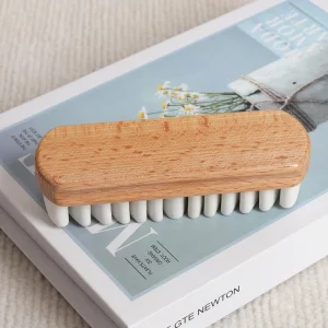Nubuck Leather Suede Shoe Brush with Wood Handle and Rubber Hair for Dirt