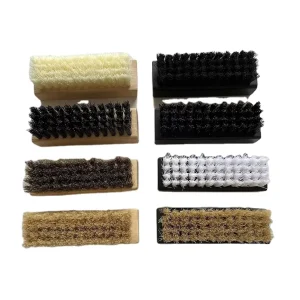OEM Boot Shoe Cleaning Polishing Brush Pig Hair Horse Hair PP Wire Nylon Wire Wave Bristle for Football Wooden Brushes