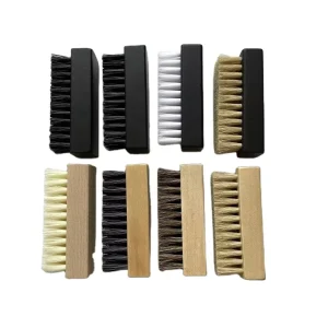 OEM Eco Friendly Durable Wooden Shoe Brush Sneaker Cleaning Polishing Caring Tool with Horse Pig PET Hair