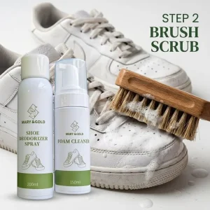 OEM Eco-Friendly Non-Toxic Shoe Cleaning Kit Foam Cleaner Brush Sponge Deodorizer Spray 4 1 Set Whitening Fresh Care