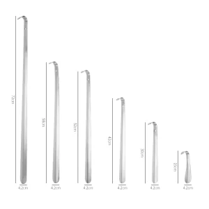 OEM Logo Large Sizes Metal Shoehorn Shoe Helper Long Stainless Steel Shoe Spoon Metal Shoe Horns