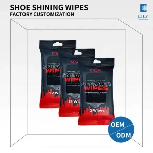 OEM Shoe Wipes Micro Dots Texture Stain Removal Antibacterial Quick Clean