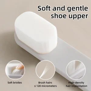 OEM Wet Dry 2 in 1 Shoe Brush Kit with Ergonomic Handle for Sneakers Canvas Leather Boots Multi Surface Scrubber Cleaner