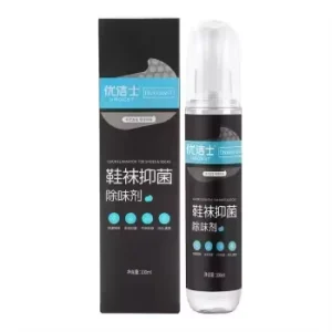 Odor Eliminator Spray with Bacteriostatic Shoe Sock Deodorant Citrus Lemon Scent Natural Plant Extracts 100ml
