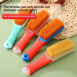 Orange Special Hard Dupont Nylon Wear-resistant Long-handled Shoe Brush King Kong Walnut Base Deodorizing