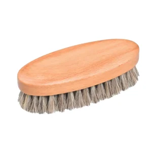 Oval Shape Wooden Handle Horsehair Shoe Polishing Brush Leather Shoe Shine Brush